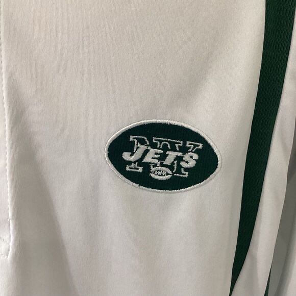 NFL Polo Shirt Men's Size M White Green NY Jets 100% Polyester Team Apparel - Picture 3 of 11